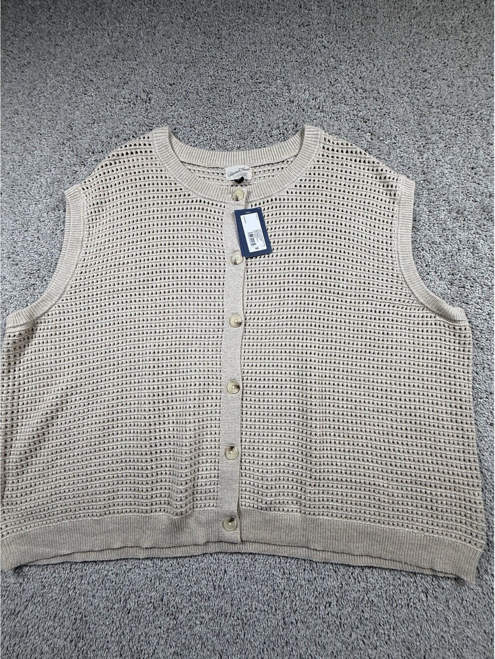 NWT Universal Thread Womens 4X Beige Sleeveless Sweater Vest Cotton